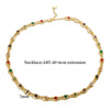 Colorful Cubic Zirconia Panel Bracelet Necklace For Women Gold Color Stainless Steel Crystal Fisheye Jewelry Set - Image 5