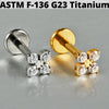 Cz Flower Titanium Cartilage Earrings Stud 16G Internally Threaded Sun Helix Ear Tragus Piercing Jewelry - Image 36
