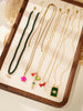 5pcs Bohemian Stacked Necklace Devil's Eye Ink Green Beads Tassel Flower Multi Charm Design Women's Daily Jewelry Gift - Image 7