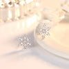 Silver Jewelry Crsytal Snowflake Stud Earrings For Woman - Image 2