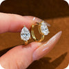 Environmentally Friendly Brass Marquise Zirconia Hoop Earring For Women Minimalist Gold Plated Pear Earring - Image 4