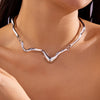 Liquid Lava Style Metal Choker Necklace for Women Gold Color Geometry Twist Neck Bangle Party Collar Jewelry Gift - Image 11