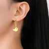 Stainless Steel Gold Color Pendant Hoop Earrings Heart Hexagon Snake Cross Butterfly Flower Bird Jewelry Gift - Image 4