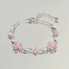 Y2K Fairy Pink Crystal Zircon Sakura Flowers Bracelet for Women Sweet Cherry Blossom Moon Bow Knot Jewelry Gifts - Image 9