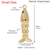 Enamel Fish Bone Squid Marine Sea Dalphin Charm Pendant, Gold Silver Plated Zircon Jewelry Finding Supplies - Image 44