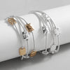 Two Tone Geometric Square Beads Chain Bracelets for Women Multilayer Silver Color Link Bangle Bracelet Charm Jewelry - Image 2