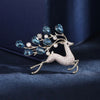 Full Rhinestone Deer Brooches For Women Year Blue Crystal Animal Lapel Pins Christmas Jewelry - Image 5