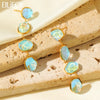 316L Stainless Steel Blue Stone Drop Dangle Earrings for Women Pvd Plated Jewelry - Image 1