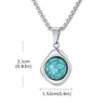 Turquoise Pendant Necklace for Men, Stainless Steel Box Chain Geometric Square Compass Stone Vintage Jewelry Gift - Image 9