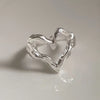 Silver Rings for Women Men Couple Minimalist Handmade Simple Heart Ring Party Jewelry Gift Prevent Allergy - Image 6