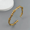 wire wrapped thorn stainless steelGold plated bracelet, silver jewelry, couple gift - Image 1