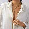 Irregular Gold Color Ccb Bead Pendant Necklace Women Punk Multilayer Y-shaped Necklace Jewelry Gift - Image 3