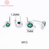 (2607) 4MM 6MM 7MM 8MM Gold Color Brass with Zircon Hooks Hole Round Stud Earrings Pins Jewellery Accessories Wholesales - Image 8