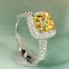 Graceful Wedding Ring Lady Bright Yellow Crystal Accessories for Women Aesthetic Jewelry for Engagement Party - Image 5