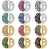 Brass Material Classic Golden Plated Punk Hip Hop Earrings Round Multi Color Set Aaacz Stone Couple Earrings - Image 1