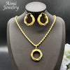 Gold Plating Classic Jewelry Set for Women Large Circle Earring Pendant Dubai Wedding Anniversary Accessories Gift - Image 6