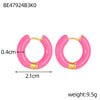 Glamour Jewelry Stainless Steel Dripping Oil Black White Colorful Enamel Hoop Earrings Geometric Enamel Stud Earrings for Women - Image 26