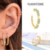 1PC Plated Gold Ear Cuff Earrings For Women C-Shape Crystal Clip On Earrings No Piercing Earrings Jewelry Gifts - Image 25