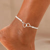 Heart Link Chain Anklets Silver Color Rhinestone Anklet for Women Girls Timeless Accessory for Every Occasion - Image 1