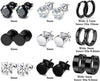 8 Pairs Earrings for Men Steel Mens Black Earrings Multipack Stud Huggie Small Hoop Earrings Set - Image 15