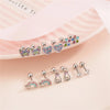 316L Stainless Steel Flat-Back Cartilage Stud Set with Heart Flower Butterfly and Cat Designs - Image 2