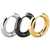 Glossy Stainless Steel Hoop Earrings For Women Men Hip Hop Steapunk Round Oval Heart Black Gold Silver Color Huggie Jewelry Gift - Image 2