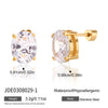 Round Heart Water Drop Oval Zircon Stud Earrings For Women Gold Plated Stainless Steel Earrings Jewelry - Image 11