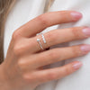 Four Zircons Heart Ring Stainless Steel Gold Color Open Finger Rings For Women Wedding Jewelry Gift - Image 4