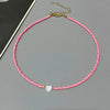 Colorful Seed Bead Choker Necklace with Heart Detail - Image 9