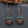 Vintage Ethnic Bohemian Drop Dangle Earrings For Women Wooden Tassel Pearl Beaded Geometric Leaf Flower Round Boho Earrings - Image 17