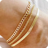 Ankle Bracelets for Women Girls Gold Plated Stainless Steel Cuban Link, Figaro, Rope, Snake Anklets Foot Jewelry - Image 7