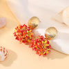 Flower Petal Beads Big Round Drop Earrings For Women Long Earrings Handmade Jewelry Gift boho - Image 14