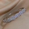 Stainless Steel Zircon Creative Bangles Bracelets For Women Bowknot Leaf Twist Wristband Wide Jewelry - Image 6
