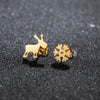 1 Pair Bowknot Christmas Tree Elk Jingle Bell Stud Earring for Women Stainless Steel Earrings Jewelry Xmas Gift - Image 13