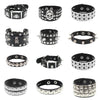 Gothic Skeleton Skull Punk Rivet Bracelet Retro Couple Bangle PU Leather Bracelet Jewelry Gift - Image 1
