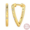 Silver Hoop Earrings Shining Star Moon Square Bow Stud Earrings for Women Jewelry Accessories - Image 9