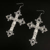 Large Detailed Cross Drill Pendant Jewel Necklace Silver Color Tone Gothic Punk Jewellery Charm Statement Women Gift(Red - Image 9