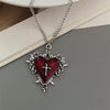 Punk Rock Red Black Heart Pendant Chain Necklace For Men Women Cool Hip Hop Street Vintage Goth Accessories Jewelry - Image 4