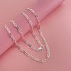 Silver Chain Necklace for Women Men Cute Charms Wedding Party 4MM Fit Pendant Jewelry - Image 4
