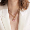 Style Glass Box Pendant Necklace for Women Heart Zircon Flower Sun Diamond Collarbone Chain - Image 2