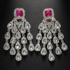 Stonefans Square Crystal Large Tassel Earrings Water Drop Decoration Women Exaggerated Pendant Earring Wedding Jewelry