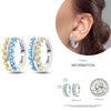 Silver Women Hoop Earrings Gifts For Girl U Rhombic Shape Geometric Lines Zircon Earring - Image 21