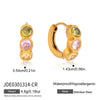 Sweet Colorful Zircon Necklace Earring Bracelet Set For Women Gold Pvd Plated Stainless Steel Jewelry - Image 7