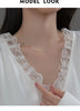 Modian 925 Sterling Silver Rainbow Color Crystal Necklace For Women Shiny Simple Long Chain Choker Fine Jewelry Gift
