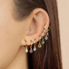 Crmya Gold Plated Drop Hoop Earrings For Women Piercing Purple CZ Zircon Women's Dangle Earrings Jewelry - Image 3