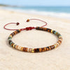 Spring Jewellery Tiger's Eye African Pine Nature Stone Bransoletka for Beach Scene Anklet Adjustable Rope 3.8 - Image 4