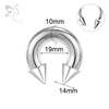 ZS 1PC 2/4/6/8G Spike Horseshoe Nose Ring Stainelss Steel Cone Large Gauge Piercings Internal Threaded Septum Nose Ear Expander - Image 7