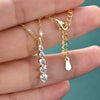 Brilliant 5-Stone Necklace Gold Long Drop Pendant Necklace for Women Female Jewelry Accessories - Image 3