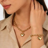 Cubic Love Heart Minimalist Jewelry Set Necklace Earrings Bracelets Stainless Steel Women Party Accessories - Image 2