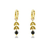 Earrings Boucles D'oreilles Woman Stainless Steel Leaf Charm Small Hoop Earrings With Stone - Image 7